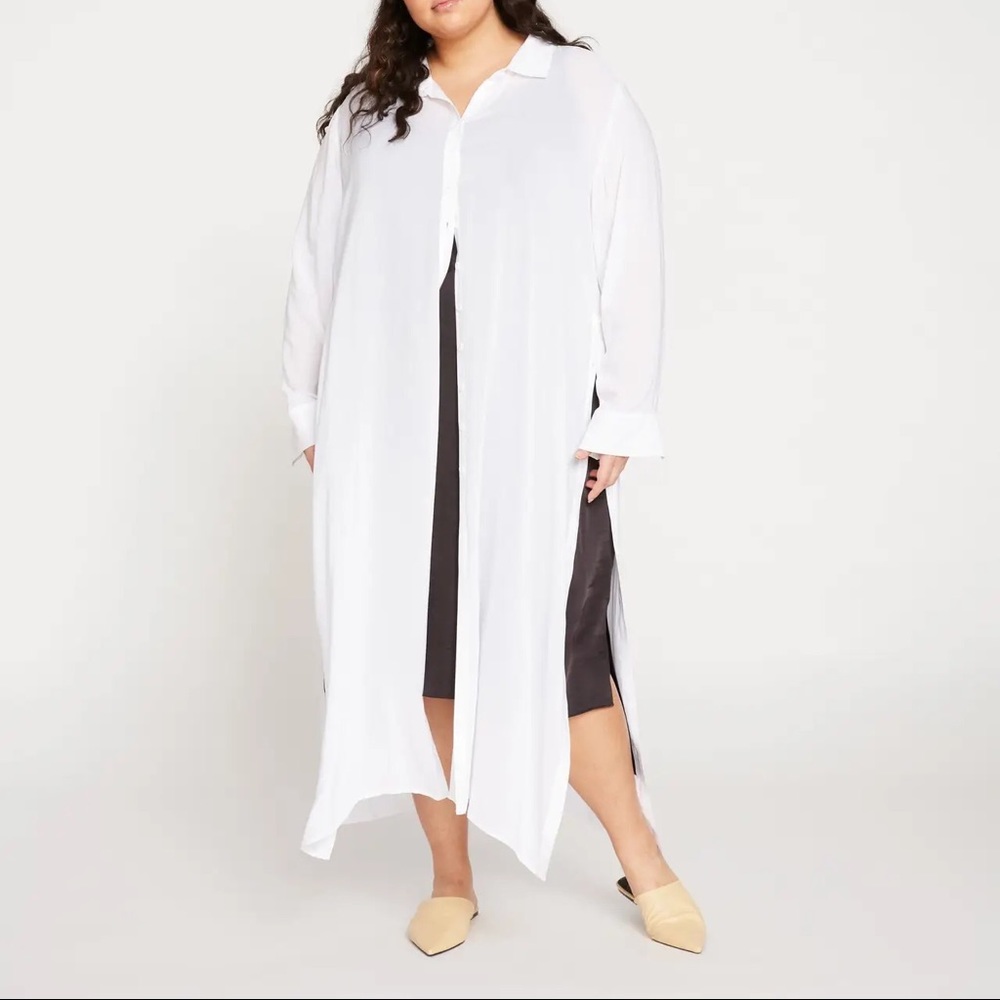 White Nailah Button Down Tunic XS/10-12, Universal Standard